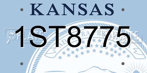 1ST8775 Kansas License Plate