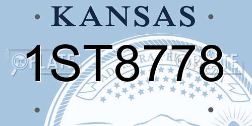 1ST8778 Kansas License Plate