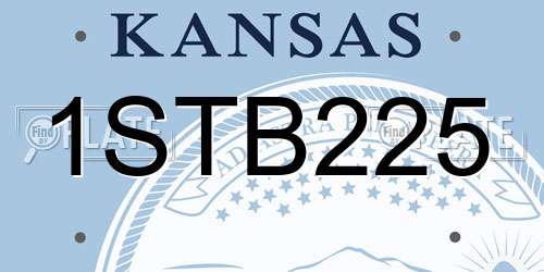1STB225 Kansas License Plate