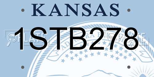1STB278 Kansas License Plate
