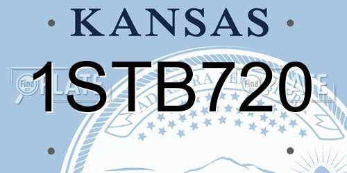 1STB720 Kansas License Plate