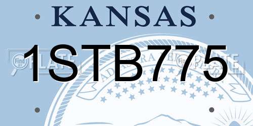 1STB775 Kansas License Plate