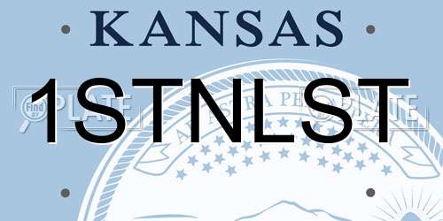 1STNLST Kansas License Plate