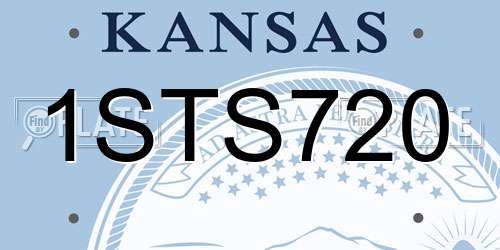 1STS720 Kansas License Plate