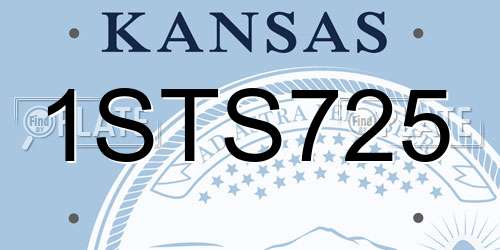 1STS725 Kansas License Plate