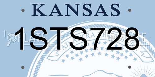 1STS728 Kansas License Plate