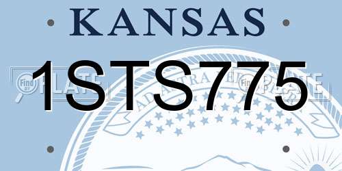 1STS775 Kansas License Plate