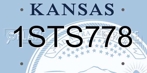 1STS778 Kansas License Plate