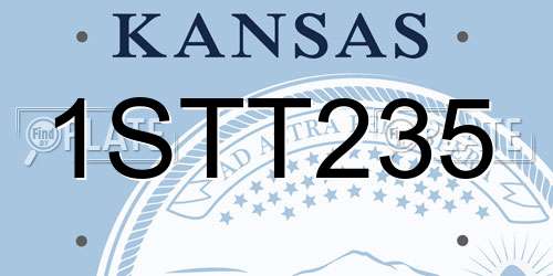 1STT235 Kansas License Plate