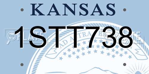 1STT738 Kansas License Plate
