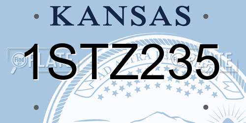 1STZ235 Kansas License Plate