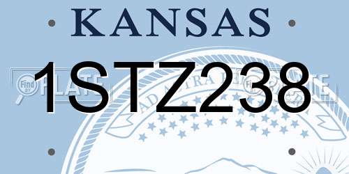 1STZ238 Kansas License Plate