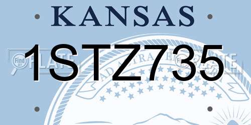 1STZ735 Kansas License Plate