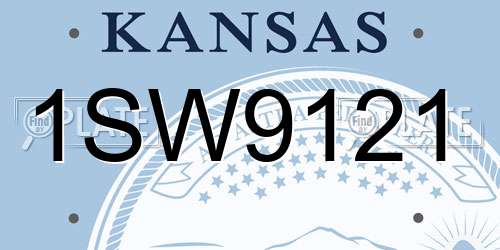1SW9121 Kansas License Plate