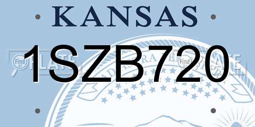 1SZB720 Kansas License Plate