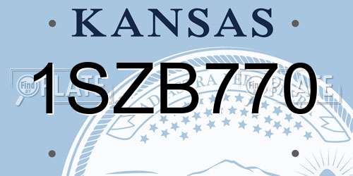 1SZB770 Kansas License Plate