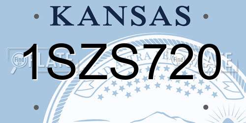 1SZS720 Kansas License Plate