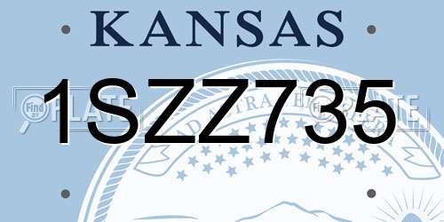1SZZ735 Kansas License Plate