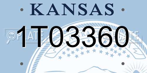1T03360 Kansas License Plate