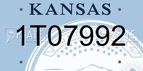 1T07992 Kansas License Plate