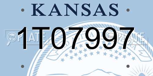 1T07997 Kansas License Plate