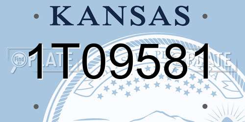 1T09581 Kansas License Plate