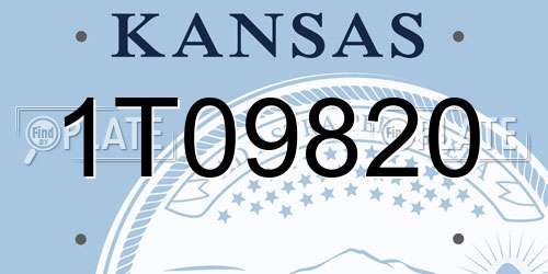 1T09820 Kansas License Plate