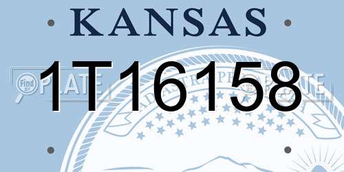 1T16158 Kansas License Plate
