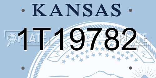 1T19782 Kansas License Plate