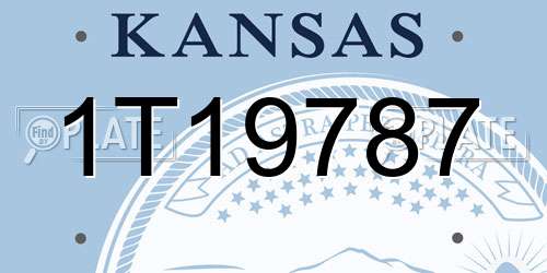 1T19787 Kansas License Plate