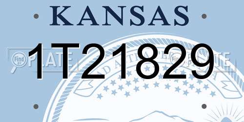 1T21829 Kansas License Plate