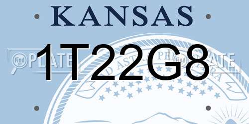 1T22G8 Kansas License Plate