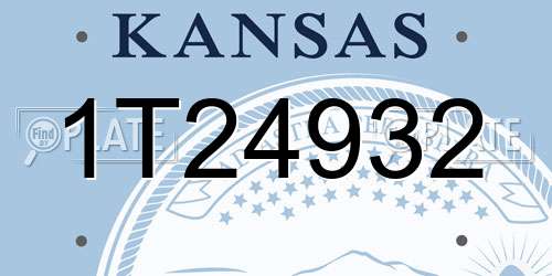 1T24932 Kansas License Plate