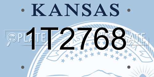 1T2768 Kansas License Plate