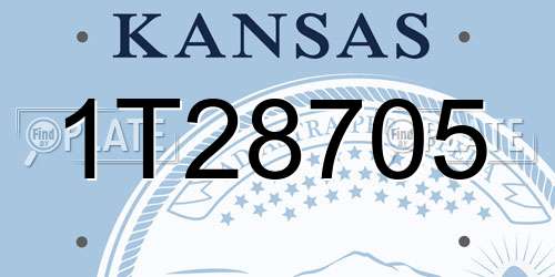 1T28705 Kansas License Plate