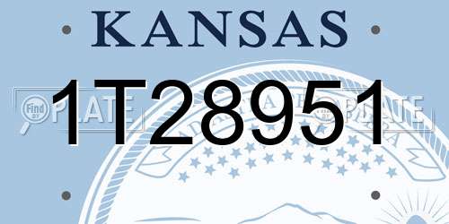 1T28951 Kansas License Plate