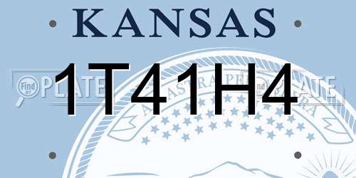 1T41H4 Kansas License Plate