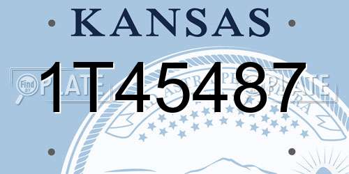 1T45487 Kansas License Plate