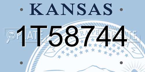 1T58744 Kansas License Plate