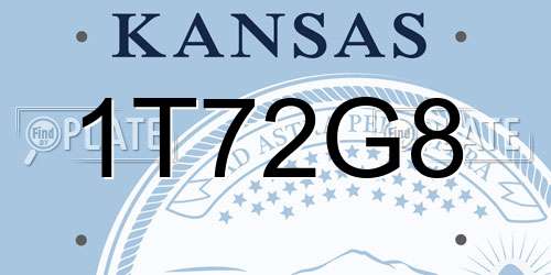 1T72G8 Kansas License Plate