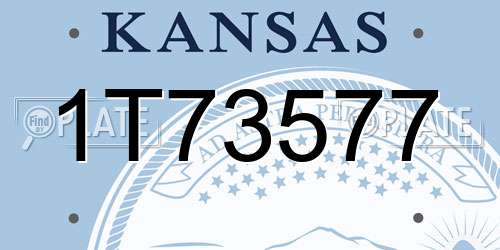1T73577 Kansas License Plate