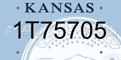 1T75705 Kansas License Plate