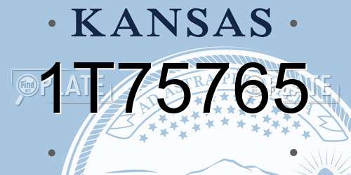 1T75765 Kansas License Plate