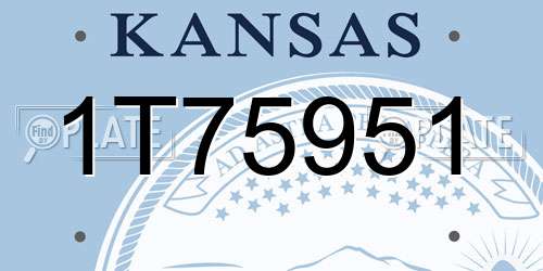 1T75951 Kansas License Plate