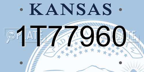 1T77960 Kansas License Plate