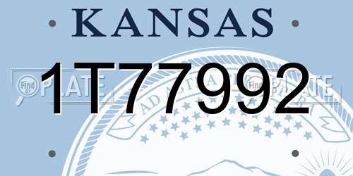 1T77992 Kansas License Plate