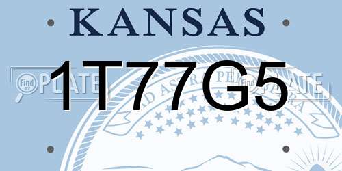 1T77G5 Kansas License Plate