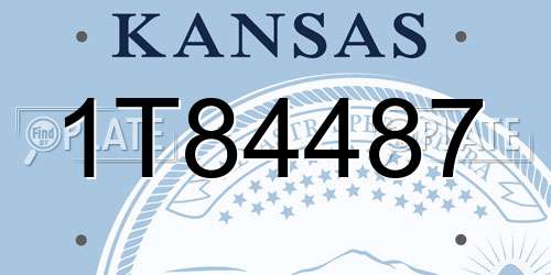 1T84487 Kansas License Plate