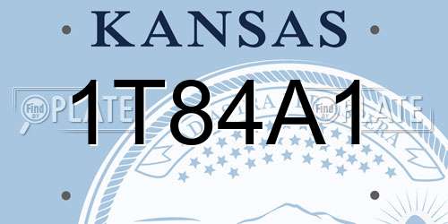 1T84A1 Kansas License Plate