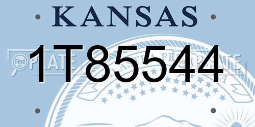 1T85544 Kansas License Plate